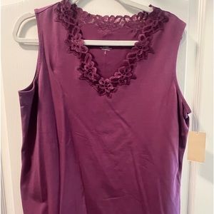NWT Coldwater Creek Double lace tank L large